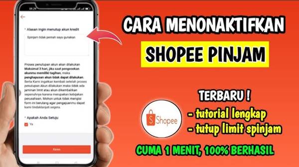 Cara Menonaktifkan dan Membatalkan SPinjam Shopee Secara Permanen
