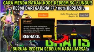 Kode Redeem FF Hari Ini, Dapatkan Diamond, Skin SG2 dan Item Gratis